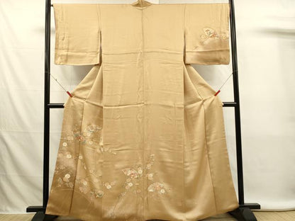 平和屋着物■訪問着　地紙枝花文　暈し染め　金銀彩　正絹　逸品　DABL0009qp