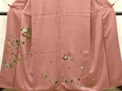 平和屋着物■訪問着　駒刺繍　枝花文　金彩　正絹　逸品　DABL0010qp