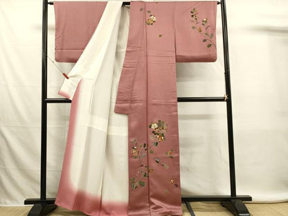 平和屋着物■訪問着　駒刺繍　枝花文　金彩　正絹　逸品　DABL0010qp