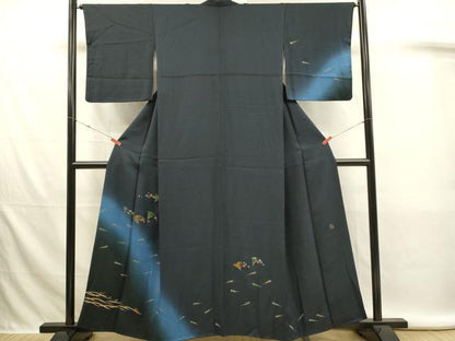 平和屋着物■訪問着　作家物　舞扇花文　七宝　暈し染め　金彩　鈴乃屋扱い　正絹　逸品　DABL0011qp