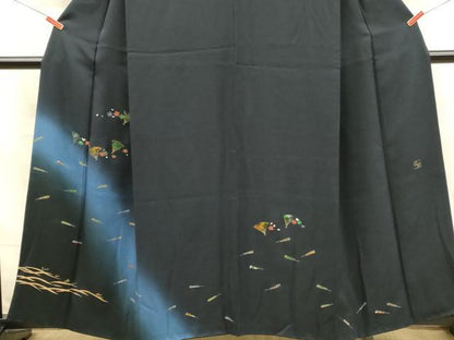 平和屋着物■訪問着　作家物　舞扇花文　七宝　暈し染め　金彩　鈴乃屋扱い　正絹　逸品　DABL0011qp