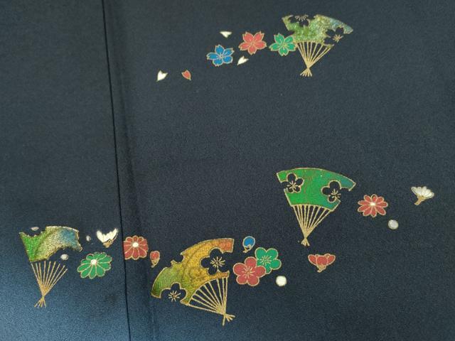 平和屋着物■訪問着　作家物　舞扇花文　七宝　暈し染め　金彩　鈴乃屋扱い　正絹　逸品　DABL0011qp
