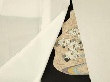 平和屋着物■豪華黒留袖　作家物　刺繍　鴛鴦流水花文　暈し染め　金彩　正絹　逸品　DABL0016qp