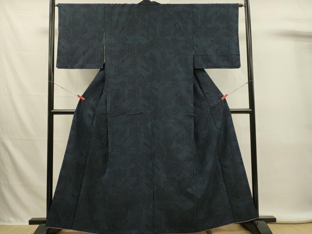 平和屋着物■上質な紬　抽象文様　正絹　逸品　DABL0020qp