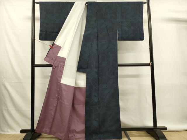 平和屋着物■上質な紬　抽象文様　正絹　逸品　DABL0020qp