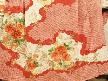 平和屋着物■豪華振袖　駒刺繍　絞り　雲取り草花文　金彩　やまと誂製　正絹　逸品　DABL0022qp