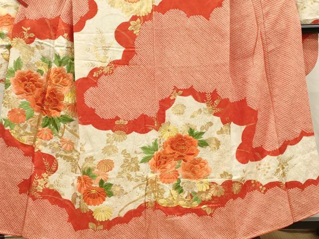 平和屋着物■豪華振袖　駒刺繍　絞り　雲取り草花文　金彩　やまと誂製　正絹　逸品　DABL0022qp
