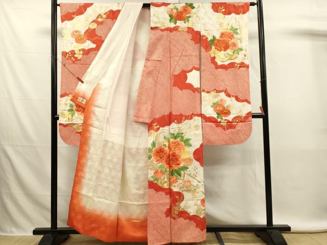 平和屋着物■豪華振袖　駒刺繍　絞り　雲取り草花文　金彩　やまと誂製　正絹　逸品　DABL0022qp