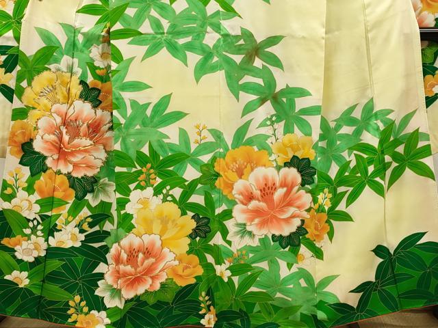 平和屋着物■豪華振袖　駒刺繍　草花文　牡丹　暈し染め　金彩　正絹　逸品　DABL0024qp