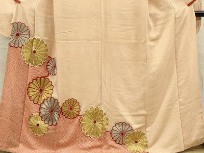平和屋着物■中国三大刺繍　相良刺繍　駒刺繍　振袖　絞り　舞菊文　金銀糸　正絹　逸品　DABL0028qp
