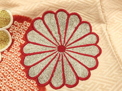 平和屋着物■中国三大刺繍　相良刺繍　駒刺繍　振袖　絞り　舞菊文　金銀糸　正絹　逸品　DABL0028qp