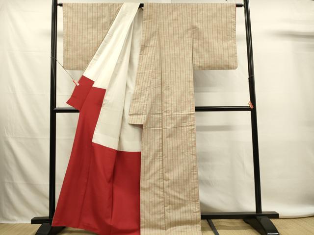 平和屋着物■上質な紬　間道　正絹　逸品　DABL0070qp