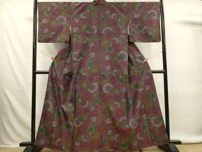 平和屋着物■本場大島紬　花尽くし　正絹　逸品　DABL0071qp
