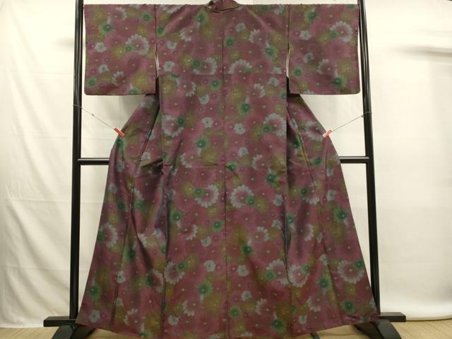 平和屋着物■本場大島紬　花尽くし　正絹　逸品　DABL0071qp