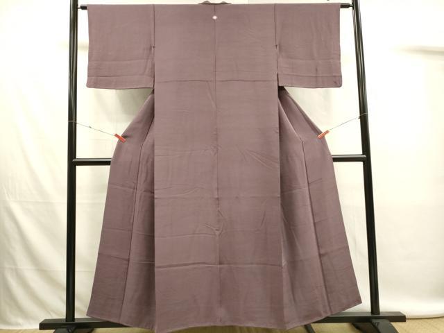 平和屋着物■上質な色無地　芝地紋　濃色　正絹　逸品　DABL0073qp
