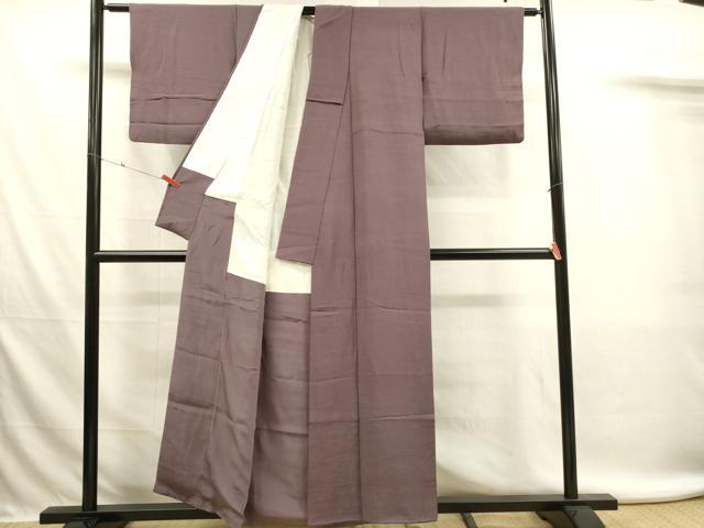 平和屋着物■上質な色無地　芝地紋　濃色　正絹　逸品　DABL0073qp
