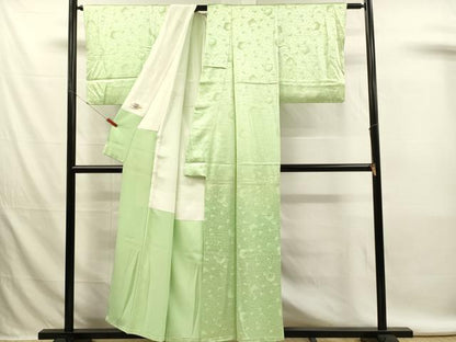 平和屋着物■上質な色無地　舞花地紋　夏虫色　やまと誂製　正絹　逸品　未使用　DABL0074qp