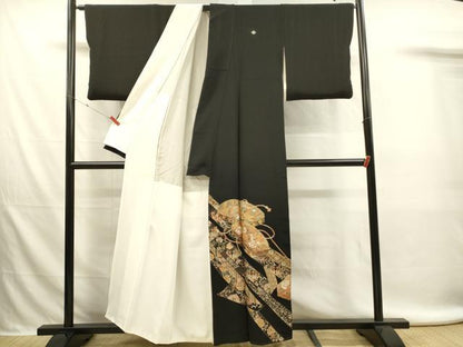 平和屋着物■豪華黒留袖　作家物　鬘帯文箱花鳥文　正倉院　金彩　正絹　逸品　DABL0075qp