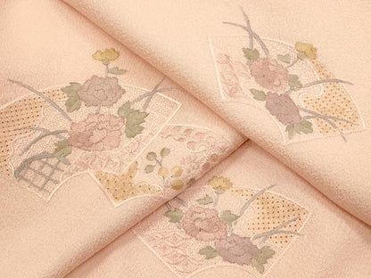 平和屋着物■中国三大刺繍　スワトウ刺繍　汕頭刺繍　総刺繍　訪問着　地紙草花文　正絹　逸品　DABL0081qp
