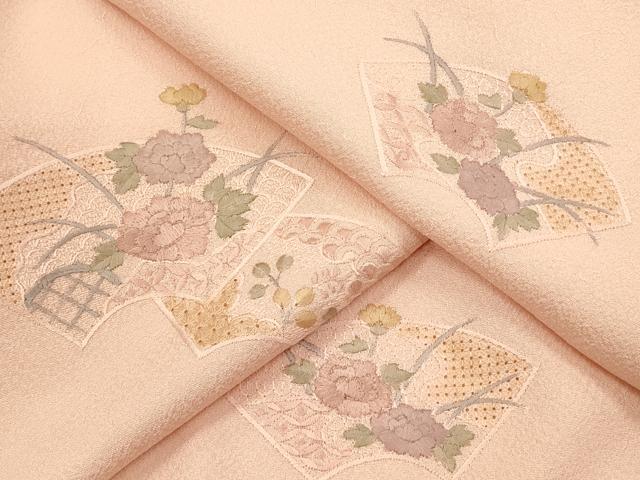平和屋着物■中国三大刺繍　スワトウ刺繍　汕頭刺繍　総刺繍　訪問着　地紙草花文　正絹　逸品　DABL0081qp