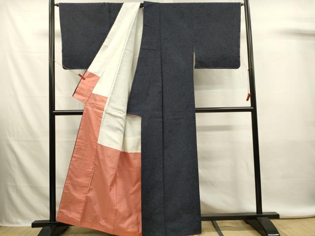 平和屋着物■結城紬　葉尽くし　正絹　逸品　DABL0096qp