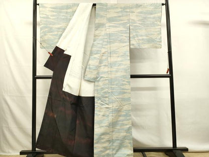 平和屋着物■上質な紬　抽象文　ますいわ屋扱い　正絹　逸品　未使用　DABL0097qp