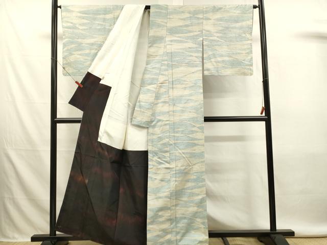 平和屋着物■上質な紬　抽象文　ますいわ屋扱い　正絹　逸品　未使用　DABL0097qp
