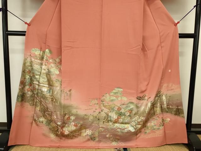 平和屋着物■豪華色留袖　泰常　風景花文　暈し染め　金彩　正絹　逸品　DABL0531ya