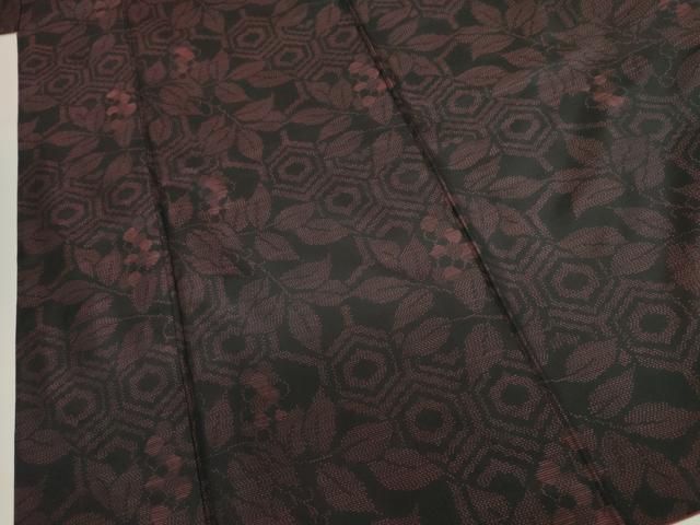 平和屋着物■本場大島紬　枝葉文　宮脇特製謹製　証紙付き　正絹　逸品　DABL0550ya