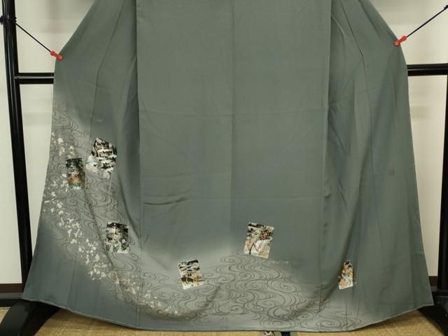 平和屋着物■豪華色留袖　作家物　色紙飛鶴松文　暈し染め　金銀彩　正絹　逸品　DABL0555ya