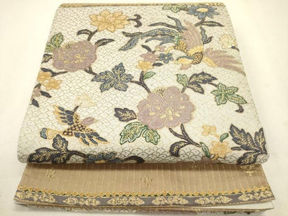 平和屋着物◎六通柄袋帯　花鳥文　金糸　正絹　逸品　DABL0626ya
