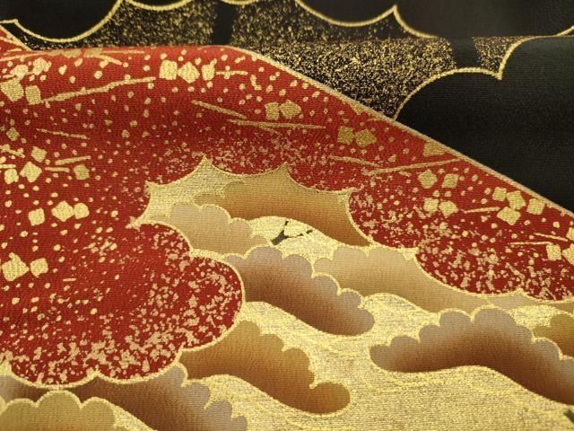 平和屋着物■豪華黒留袖　作家物　花車文　金彩　正絹　逸品　DABL0636ya