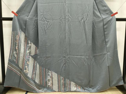 平和屋着物■訪問着　絞り　刺繍　草花文　金彩　正絹　逸品　未使用　DABL0640ya