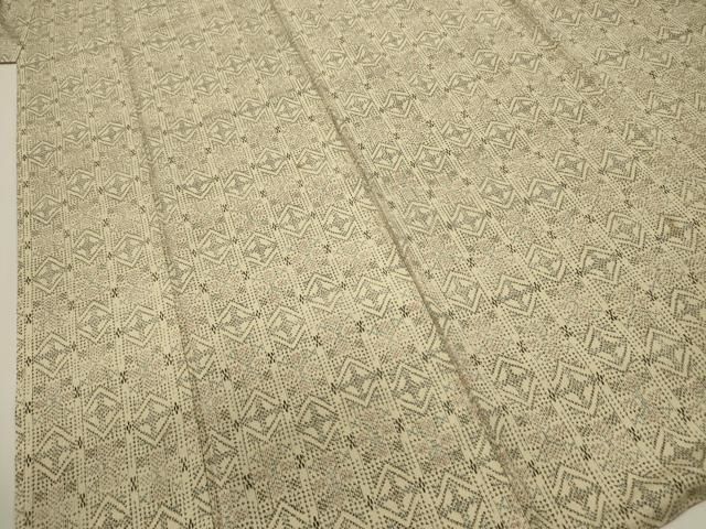平和屋着物■上質なお召　幾何学文　正絹　逸品　DABL0648ya