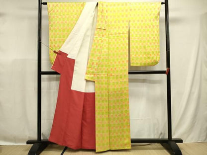 平和屋着物■上質な小紋　抽象文様　正絹　逸品　DABL0652ya