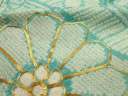 平和屋着物■豪華振袖　駒刺繍　絞り　草花文　正絹　逸品　DABL0667ya