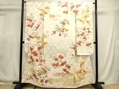 平和屋着物■豪華振袖　駒刺繍　草花文　金銀彩　正絹　逸品　DABL0669ya