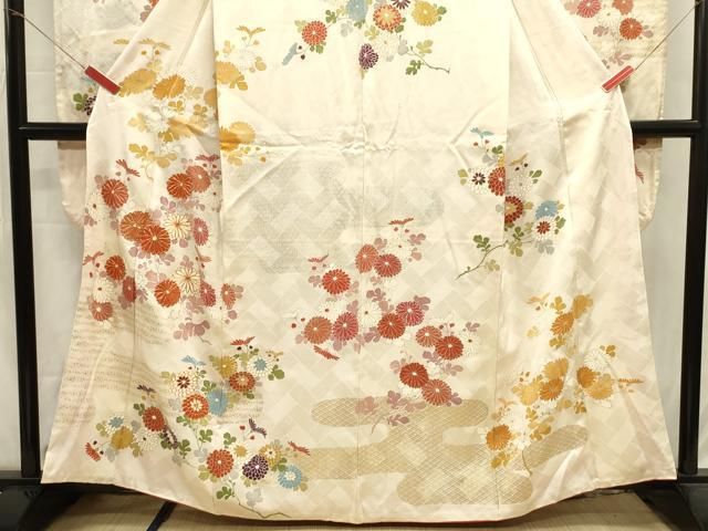 平和屋着物■豪華振袖　駒刺繍　草花文　金銀彩　正絹　逸品　DABL0669ya