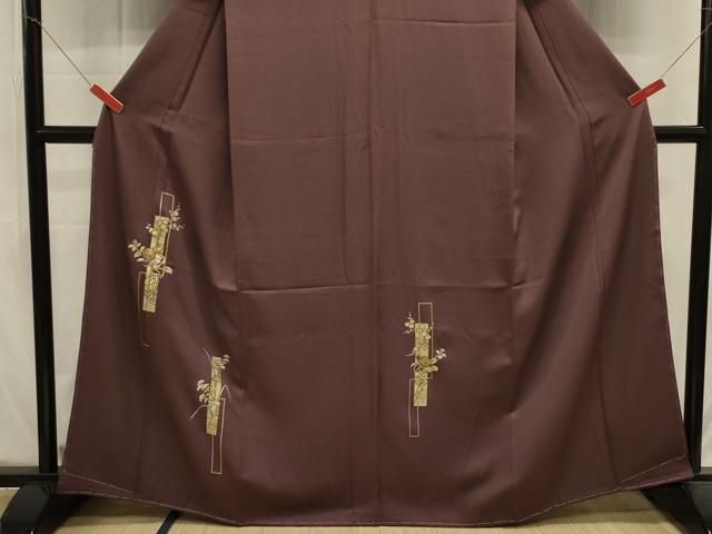 平和屋着物■訪問着　竹屋町刺繍　短冊花文　金彩　正絹　逸品　未使用　DABL0684ya