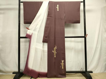 平和屋着物■訪問着　竹屋町刺繍　短冊花文　金彩　正絹　逸品　未使用　DABL0684ya