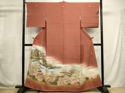 平和屋着物■豪華色留袖　作家物　人物風景文　暈し染め　金彩　正絹　逸品　DABL0687ya