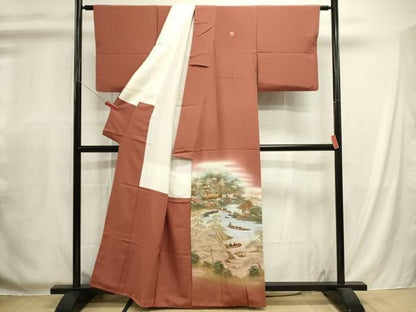 平和屋着物■豪華色留袖　作家物　人物風景文　暈し染め　金彩　正絹　逸品　DABL0687ya