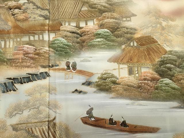 平和屋着物■豪華色留袖　作家物　人物風景文　暈し染め　金彩　正絹　逸品　DABL0687ya