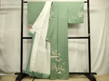 平和屋着物■訪問着　作家物　風景花文　正絹　逸品　DABL0697ya