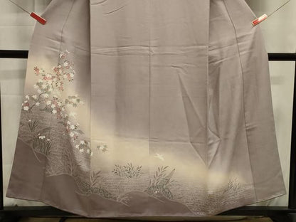 平和屋着物■訪問着　流水花鳥文　暈し染め　金彩　高島屋扱い　正絹　逸品　DABL0698ya
