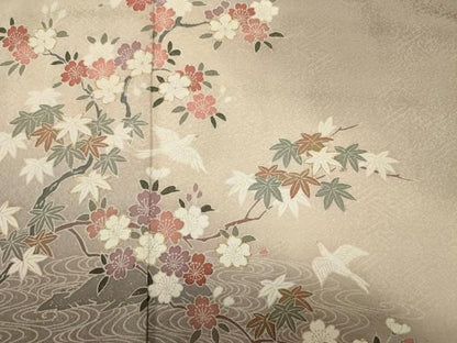平和屋着物■訪問着　流水花鳥文　暈し染め　金彩　高島屋扱い　正絹　逸品　DABL0698ya