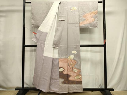 平和屋着物■訪問着　絞り　刺繍　地紙花文　金彩　正絹　逸品　未使用　DABL0699ya