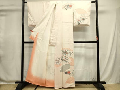 平和屋着物■訪問着　刺繍　地紙花文　鹿の子　正絹　逸品　未使用　DABL0703ya