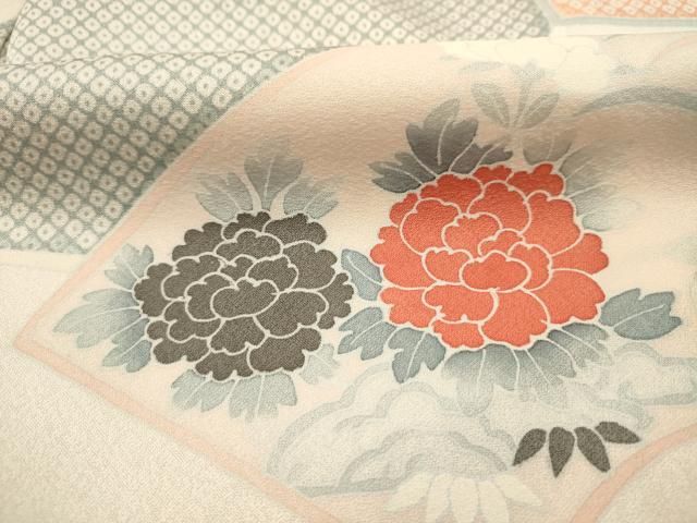 平和屋着物■訪問着　刺繍　地紙花文　鹿の子　正絹　逸品　未使用　DABL0703ya
