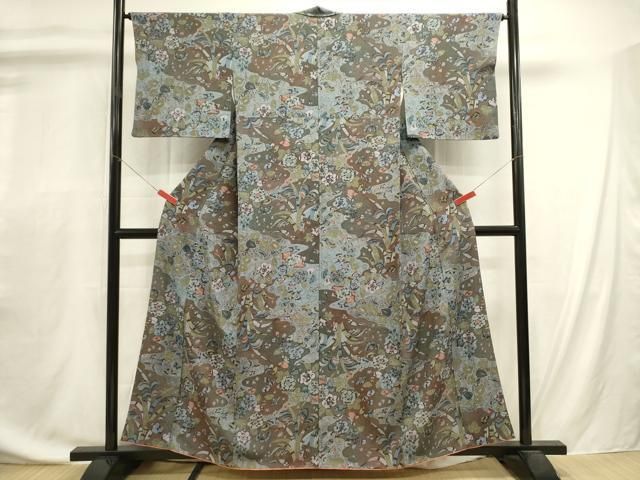 平和屋着物■上質な小紋　辻が花　正絹　逸品　DABL0704ya
